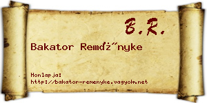 Bakator Reményke névjegykártya